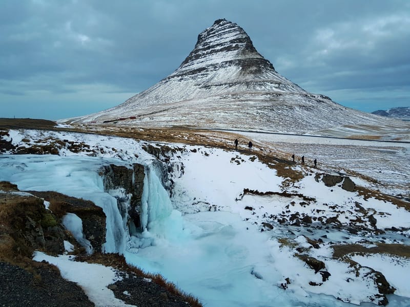 Drangajökull glacier in Westfjords with northern lights