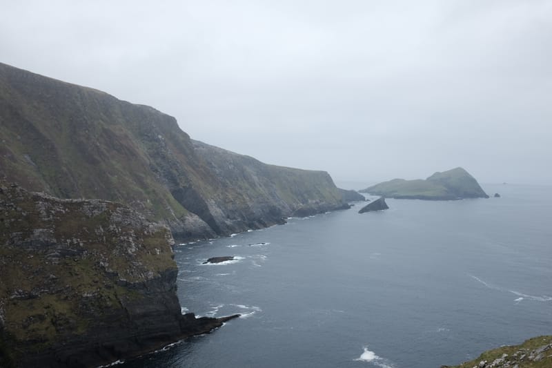 Remote black sand cove in Eastfjords
