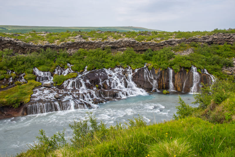 Hraunfossar lava waterfalls