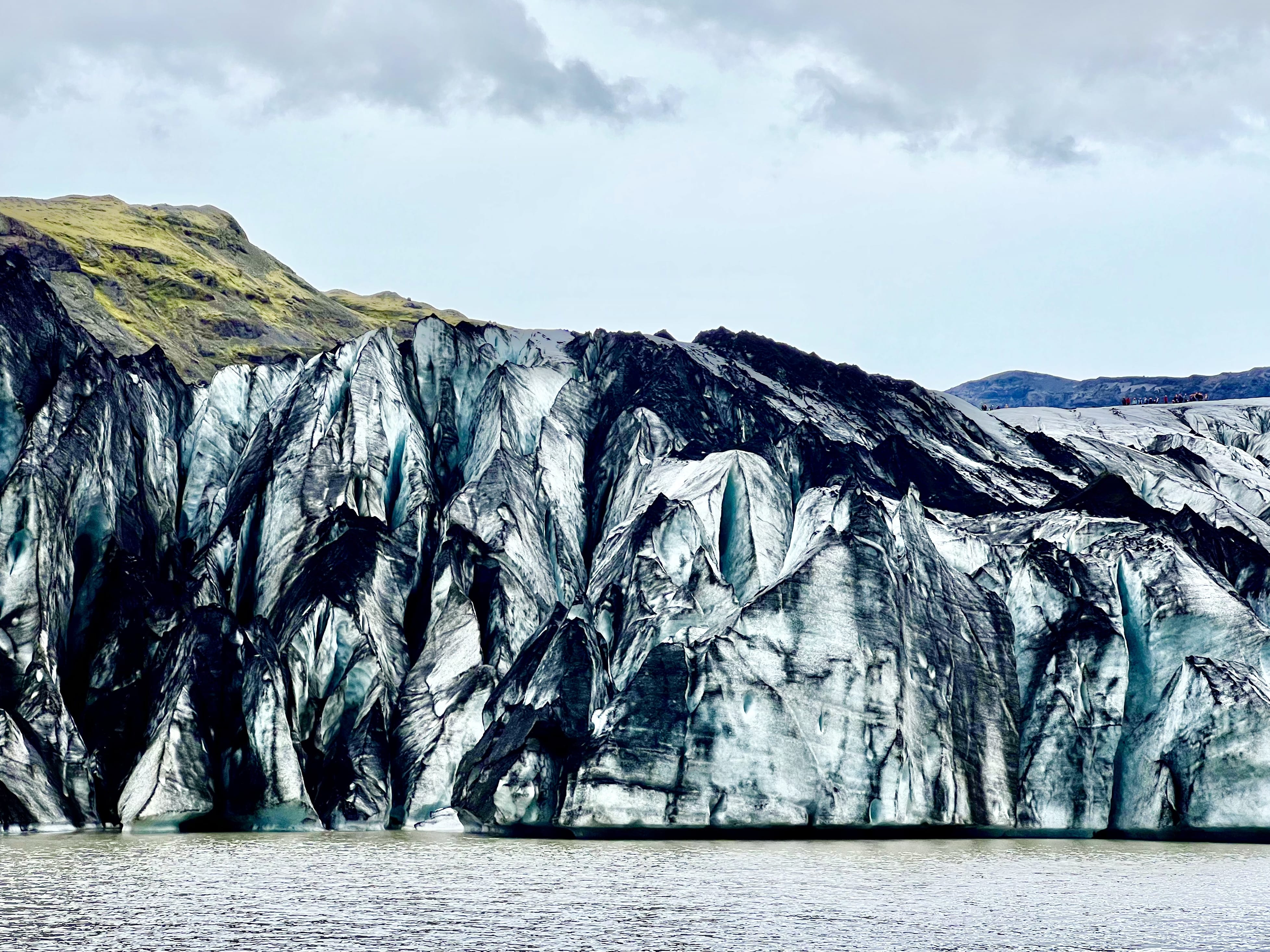 Close-up view of the famous Solheimajokul glacier in the southern part of iceland